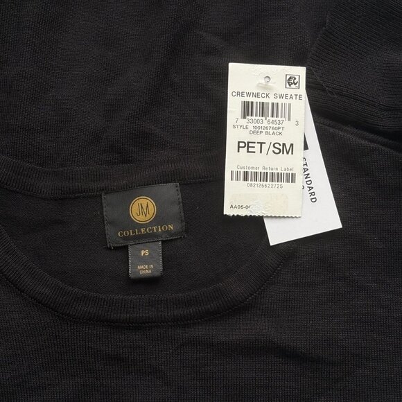 JM Collection Women's Petite Rivet Detail Black Sweater NWT - Picture 6 of 6